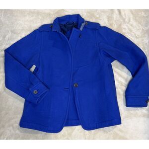 Max Mara Virgin Wool Coat Jacket Royal Blue US4‎ Short